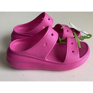 Crocs Classic Crush Sandals Barbie Hot Pink 207670-6UB Women’s Sz 9 NEW